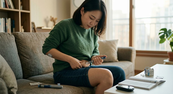 인슐린 주사를 투여하는 1형 당뇨병 환자를 키워드로 생성AI가 만든 이미지. [제미나이]