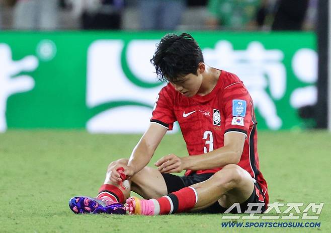25일(한국시각) 멕시코 몬테레이 인근 과달루페의 에스타디오 몬테레이에서 열린 2026 북중미 월드컵 대한민국과 남아공의 경기. 한국 대표팀이 0-1로 패하자 이기혁이 아쉬워하고 있다. 과달루페(멕시코)=허상욱 기자wook@sportschosun.com/2026.06.25/