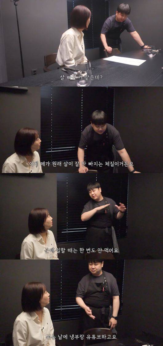 Chef Yun Nam-no appeared on the YouTube channel Jang Gongjang Jang Yun-jeong to reveal his current situation regarding the stress caused by running his restaurant and his weight loss. Since opening his restaurant with a loan of 600 million won, he has been leading a busy life juggling broadcast filming and store management without a single day off.Jang Yun-jeong expressed surprise upon seeing Yun Nam-nos gaunt appearance during a company dinner visit to his restaurant. In response, Yun Nam-no explained that he is unable to eat properly due to stress, and often skips meals while working because he experiences indigestion.Yun Nam-no previously spoke out on a broadcast about the hardships of being unable to even take home his own salary due to a 600 million won loan incurred from investing tens of millions of won in kitchen equipment and utensils. Currently, he is going through a difficult time, dedicating himself to broadcast filming and store management even on his days off.
