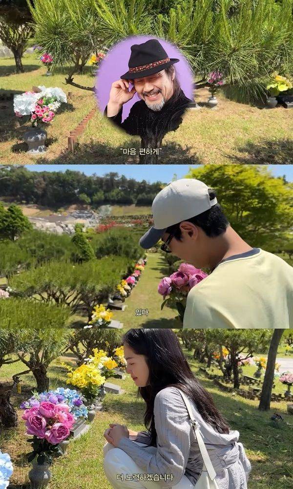 Jun Jins wife, Ryu Yi-seo, visited the arboretum of her late father-in-law, Charlie Park, and shed tears while paying tribute to the deceased alongside her husband. In a video released on the YouTube channel My Love Ryu Yi-seo, the couple expressed their longing for the deceased and reaffirmed their family bond.Jun Jin recalled an anecdote about his father having prepared a burial site for himself in advance during his lifetime, and shared his complex emotions while looking at his fathers grave, where he rests alongside his grandmother. Jun Jin calmly reminisced while doing an impression of his fathers voice.Tearing up in front of the grave, Ryu Yi-seo vowed to do her best by her husband Jun Jins side to ensure his happiness. Jun Jin also expressed his longing for the deceased and revealed the couples affection by promising to live happily with his wife.Singer Charlie Park passed away in November 2023 after battling a stroke.