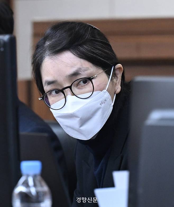 재판 받는 김건희 여사. 사진공동취재단