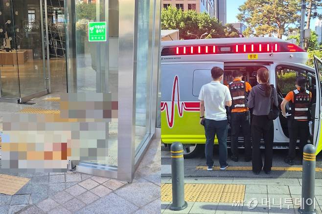 서울 종로구 동아일보 그룹 사옥 내 일민미술관에서 40대 남성이 지인에게 흉기에 찔려 중상을 입는 사건이 발생했다. /사진=박다영 기자.