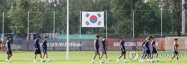 한국 축구 국가대표팀 훈련 모습. [연합뉴스]