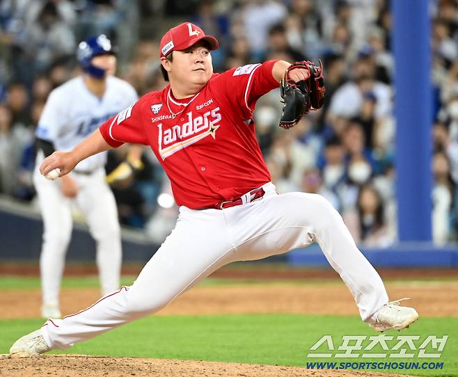 21일 대구삼성라이온즈파크에서 열린 SSG와 삼성의 경기. 역투하는 SSG 이로운. 대구=허상욱 기자wook@sportschosun.com/2026.04.21/