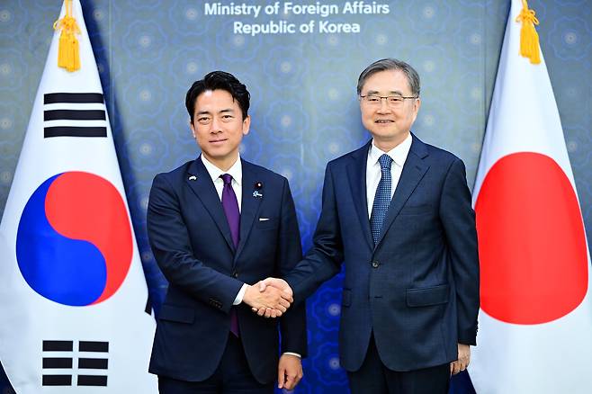 고이즈미 방위상은 28일 오후 조현 외교부 장관과도 면담을 갖고 한일관계 전반과 지역·글로벌 이슈에 대한 의견을 교환했다. 2026.06.28. (외교부 제공)