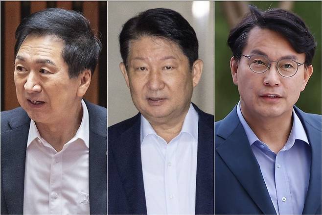 국민의힘 김기현·권영진·윤상현 의원. 연합뉴스