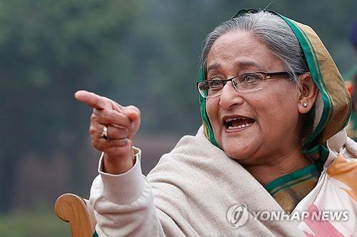 하시나 전 방글라데시 총리 [AP=연합뉴스 자료사진. 재판매 및 DB 금지]