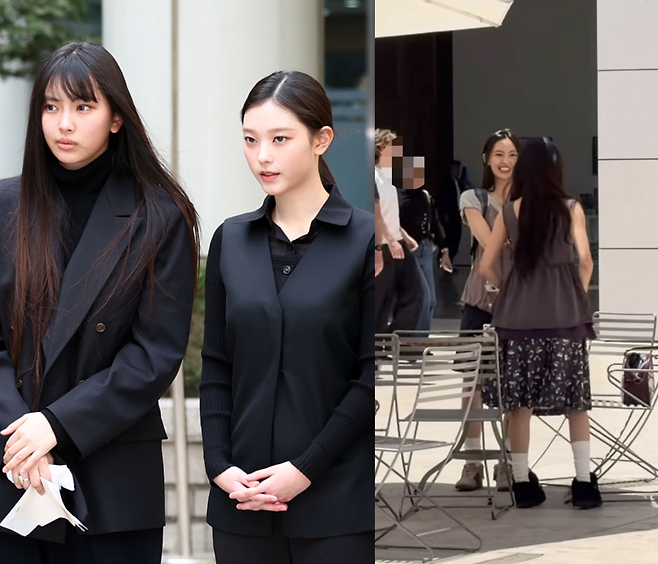 그룹 뉴진스 혜인·해린. 연합뉴스, 온라인 커뮤니티