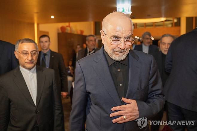 모하마드 바게르 갈리바프 이란 종전 협상단 대표 [로이터 연합뉴스. 재판매 및 DB 금지]