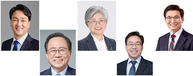 넷플릭스 드라마 '참교육'이 인기를 끌면서 교권 추락과 학교 폭력에 대한 관심이 어느때보다 높아진 가운데 지난 1일부터 4년 임기를 시작한 민선 9기 교육감들에게 현안과 과제를 들었다. 사진 왼쪽부터 안민석 경기·김석준 부산·강미애 세종·강삼영 강원·윤건영 충북교육감. /사진=네이버 캡처