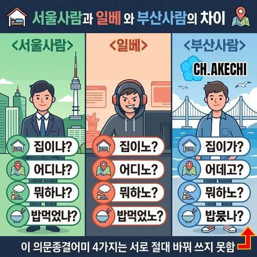 조국 조국혁신당 전 대표가 게시글과 함께 게재한 사진에는 '서울사람과 일베와 부산사람의 차이'라는 내용을 담고 있다. 조 전 대표 페이스북 갈무리