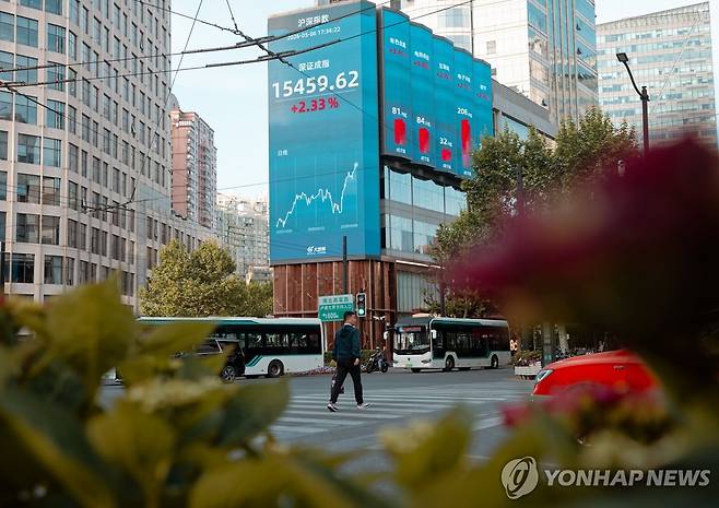 중국 증시 전광판 [EPA=연합뉴스 자료사진. 재판매 및 DB금지]
