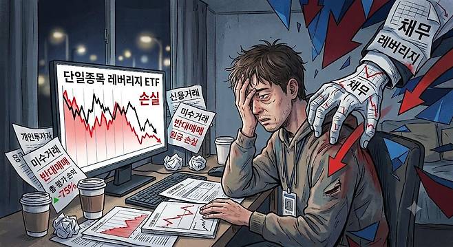 개인투자자의 레버리지·빚투 위험성. 제미나이 생성