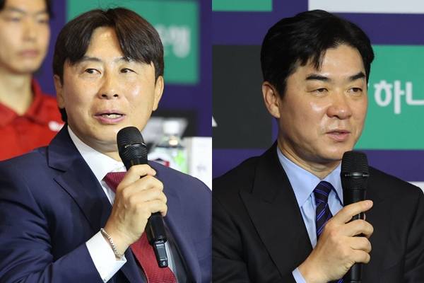 김기동(왼쪽), 윤정환 감독. /사진=뉴시스