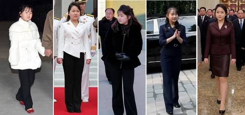 김정은 딸 주애 2022년 첫 등장 이후 변천사 (서울=연합뉴스) 김정은 북한 국무위원장의 딸 주애의 주요 공개활동 모습. 왼쪽부터 2022년 11월 대륙간탄도미사일(ICBM) '화성-17형' 시험발사 현장에 흰 패딩에 빨간 구두 차림으로 첫 등장, 2023년 8월 해군사령부, 2024년 1월 광천닭공장, 2025년 9월 중국 베이징(첫 해외 방문), 2026년 1월 1일 금수산태양궁전 첫 참배. [조선중앙통신·조선중앙TV 화면=연합뉴스 자료사진] 2026.7.9 nkphoto@yna.co.kr