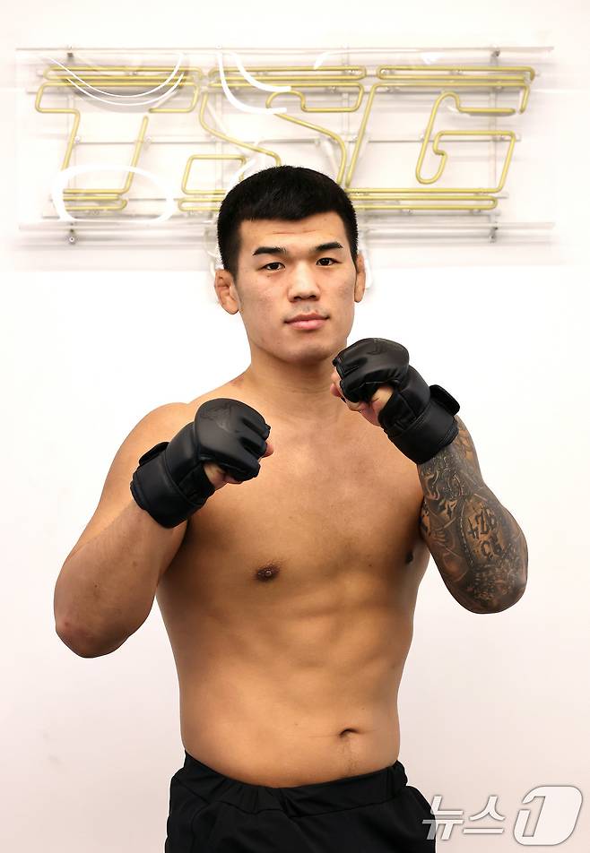 UFC 진출 22호 한국인 파이터 고석현 선수가 22일 오후 서울 강남구 하바스 mma에서 뉴스1과 인터뷰에 앞서 포즈를 취하고 있다. 2025.1.22 ⓒ 뉴스1 임세영 기자