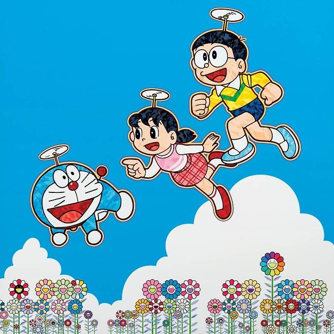 타카시 무라카미 Takashi Murakami b.1962 Japanese A Blue Sky! Like We Could Go On Forever! acrylic on canvas 100×100cm,  2019.  케이옥션 제공