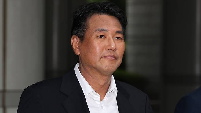 내란중요임무종사 및 직권남용권리행사방해 혐의를 받는 김태효 전 국가안보실 1차장이 10일 서초구 서울중앙지법에서 열린 구속 전 피의자 심문(영장심사)에 출석하고 있다. 연합뉴스