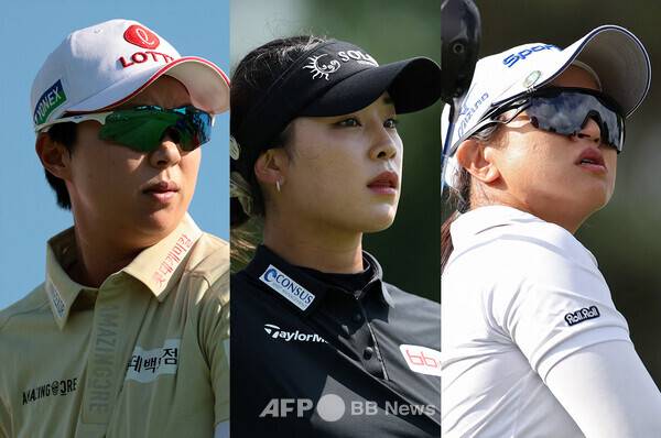 2026년 미국여자프로골프(LPGA) 투어 메이저 골프대회 아문디 에비앙 챔피언십에 출전한 김효주, 윤이나, 김세영 프로. 사진제공=ⓒAFPBBNews = News1 (사진을 무단으로 사용하지 마십시오.)