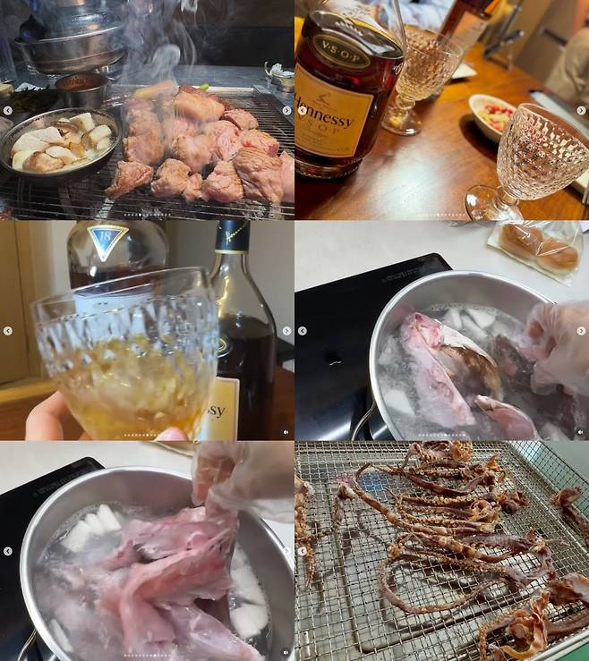 강성연에 맛있는 음식을 먹으며 주말을 보냈다. / 사진=강성연 SNS
