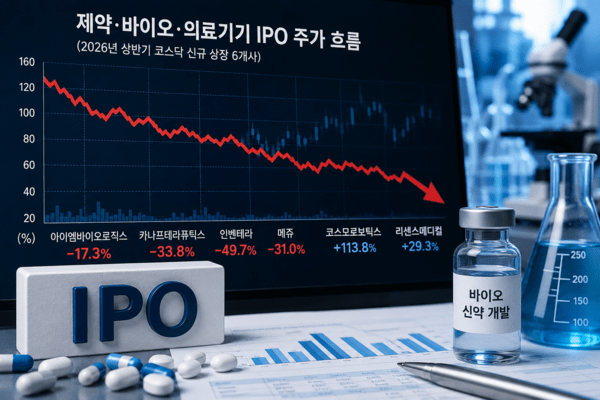 제약·바이오·의료기기 기업 코스닥 입성. [출처=오픈 AI]