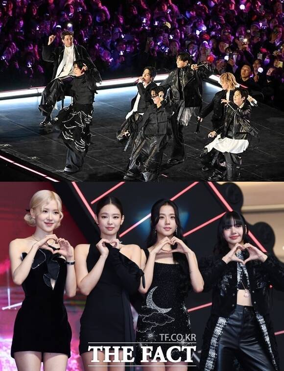 2026년 상반기에는 K팝 남녀그룹 첫손에 꼽히는 방탄소년단(위)과 블랙핑크의 컴백이 있었다. 이들은 각각 416만 장, 177만 장의 초동 판매량(발매 후 첫 일주일 판매량)을 기록했다./사진공동취재단, 더팩트DB