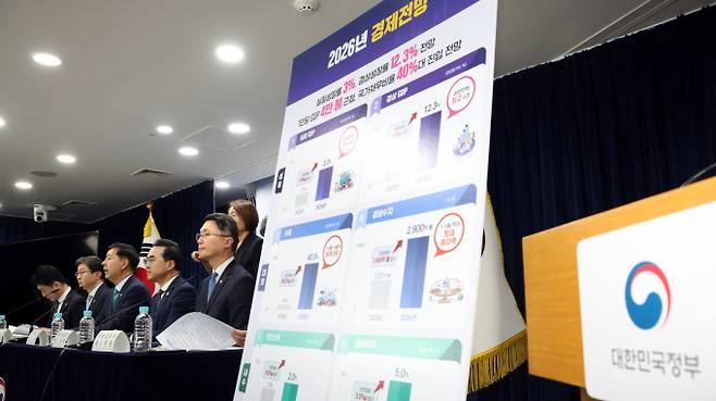 구윤철 경제부총리 겸 재정경제부 장관이 14일 오후 서울 종로구 세종대로 정부서울청사에서  2026년 하반기 경제성장전략 관계부처 합동브리핑을 하고 있다. /사진=뉴스1