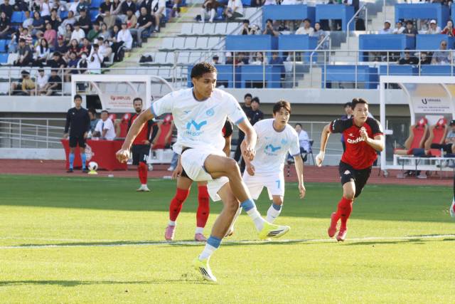 지난 5월 대구FC의 데커스가 김해FC와의 경기에서 득점하는 모습. 대구FC 제공