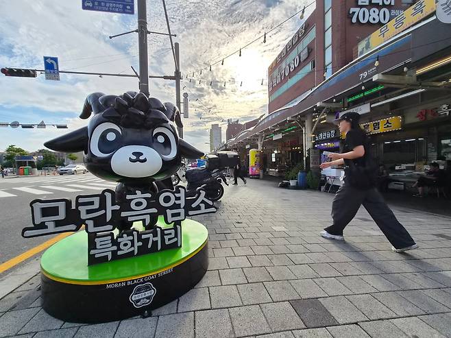 지난 15일 오후 경기 성남시 모란시장 보신탕 거리를 시민들이 돌아다니고 있다./원종빈 기자