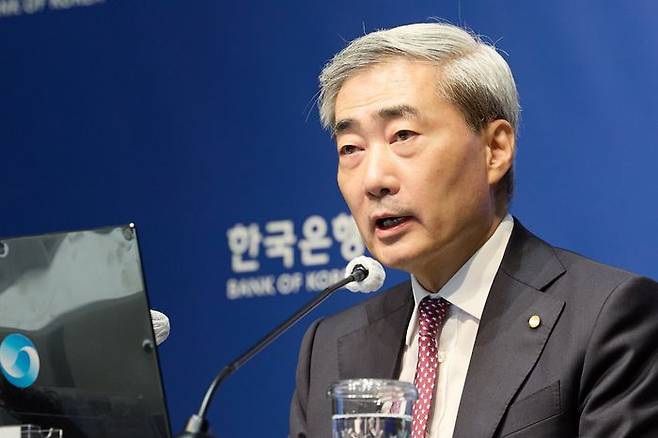 신현송 한국은행 총재가 기자간담회에서 발언하고 있다. ⓒ한국은행