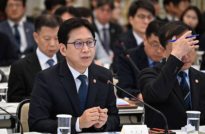 배경훈 과학기술정보통신부장관이 16일 청와대에서 국민과 함께하는 두 번째 업무보고에서 발언하고 있다. 청와대사진기자단