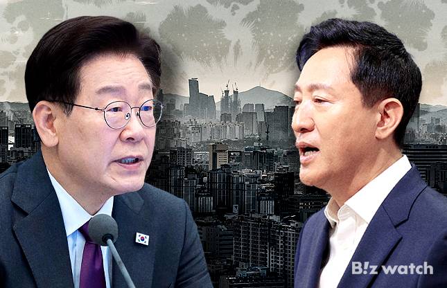 이재명 대통령과 오세훈 서울시장(오른쪽)./그래픽=비즈워치