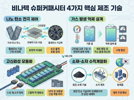 비나텍 슈퍼커패시터 핵심 제조 기술 포인트