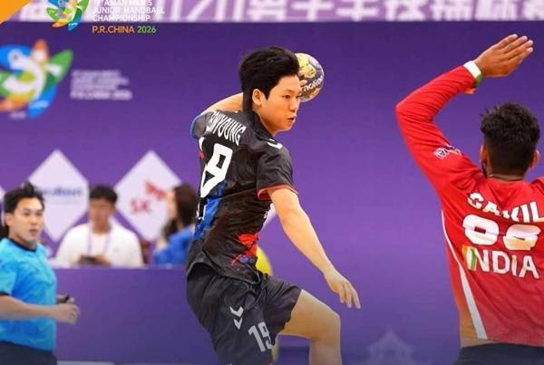 사진 제19회 아시아남자주니어핸드볼선수권대회 한국과 인도의 경기 모습, 사진 출처=아시아핸드볼연맹