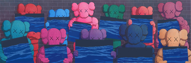 치유, 2025, Acrylic on canvas, in 3 parts, 218.4 x 655.3 cm. Space_K 서울 제공
