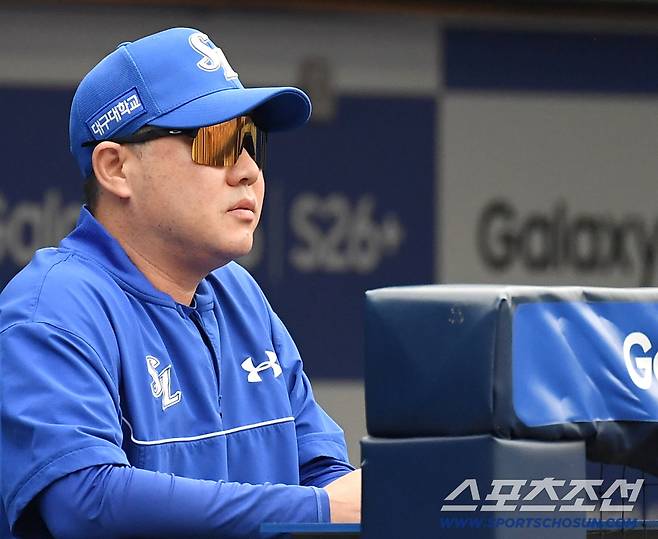 18일 대구 삼성라이온즈파크에서 열린 삼성과 롯데의 경기. 경기 지켜보는 삼성 박진만 감독. 대구=송정헌 기자songs@sportschosun.com/2026.07.18/