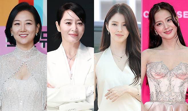 (사진 왼쪽부터)가족 문제로 곤욕을 치렀던 가수 장윤정, 배우 김혜수, 한소희, 그룹 블랙핑크 지수. /사진=머니투데이 DB, 뉴스1