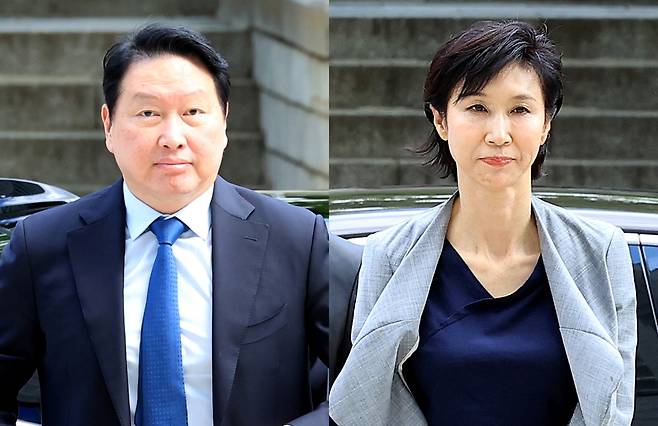 최태원 SK그룹 회장(왼쪽)과 노소영 아트센터 나비 관장. /뉴스1