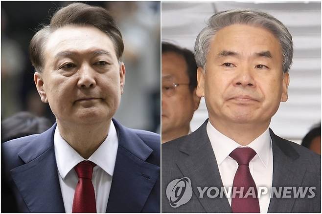 윤석열 전 대통령(왼쪽)과 이종섭 전 국방부 장관 [사진공동취재단 제공] 2025.7.9 [촬영 신준희] 2025.10.23
