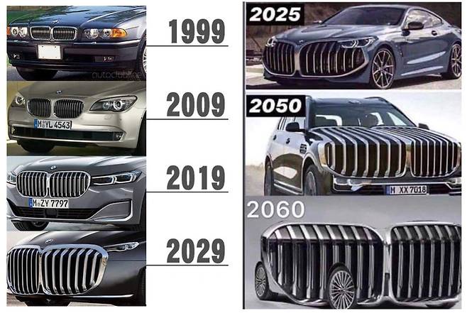 BMW 키드니그릴을 풍자하는 이미지 (사진=X캡처)