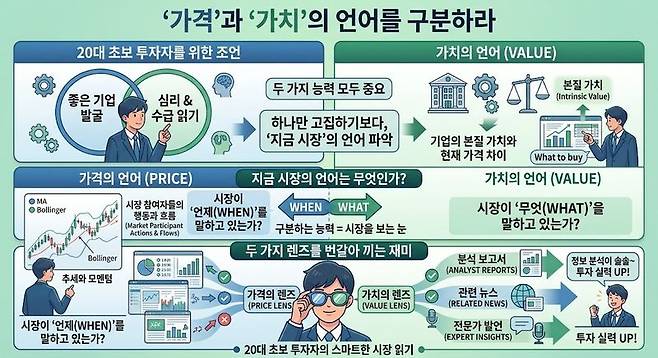 가격과 가치의 언어를 구분하라. 제미나이 생성 이미지