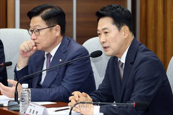 장동혁 국민의힘 대표가 7월 21일 오전 서울 여의도 국회에서 열린 국민의힘 선관위 국조특위 및 6.3 특위 연석회의에서 모두발언을 하고 있다. ⓒ데일리안 홍금표 기자