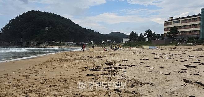 ▲ 26일 익수 사망 사고가 발생한 화진포콘도 앞 비지정 해변.