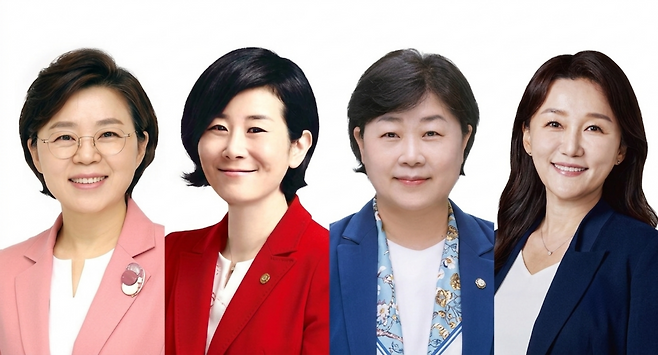 22대 국회 후반기 원 구성 절차가 마무리된 가운데, 전체 상임위원장 18명 중 여성 상임위원장은 4명으로 전체의 22.2%를 차지했다.&nbsp;사진은 (왼쪽부터) 김정재 성평등가족위원장, 김희정 교육위원장, 서영교 법제사법위원장, 이재정 문화체육관광위원장. /각 의원실