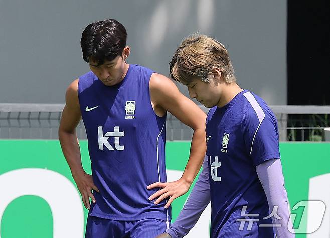 대한민국 축구국가대표팀 손흥민과 이강인. 2026.6.28 ⓒ 뉴스1 임세영 기자