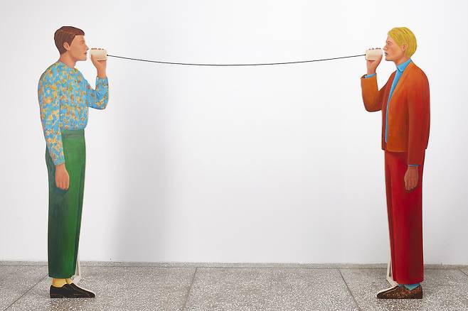 김세윤, Essential Guide to Miscommunication 말할 준비, 2025, 자작나무 합판에 아크릴