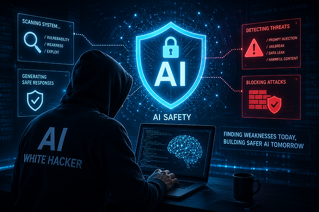 김준모 KAIST 전기및전자공학부 교수가 인공지능(AI)의 취약점을 미리 찾고 방어 대책을 내놓는 ‘AI 화이트해커’ 기술을 개발했다. [사진=챗GPT로 생성한 이미지]