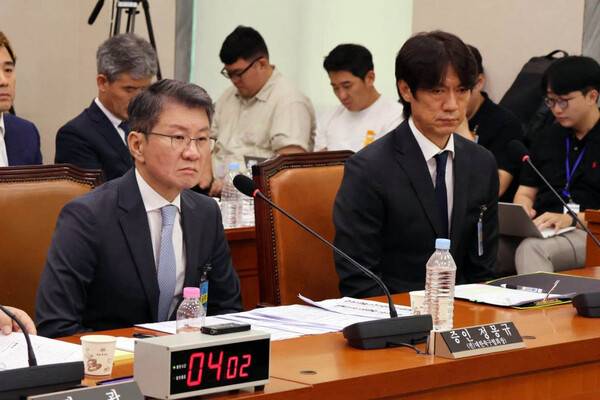 "송구하다" 고개 숙인 윤용근, "다른 데서 보자"는 정몽규… 이것이 국정감사인가!(사진출처=윤용근 국회의원 SNS 캡쳐)