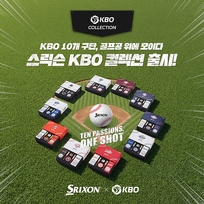 던롭스포츠코리아가 3일부터 KBO리그 10개구단 유니폼과 마스코트 등을 활용한 30가지 ‘KBO 콜렉션’ 판매를 시작한다. 사진 | 던롭스포츠코리아