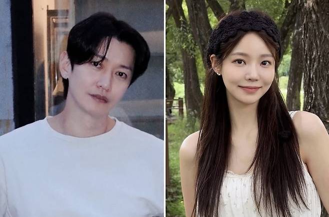 그룹 노을 멤버 강균성(왼쪽). 배우 유하진/사진=강균성, 유하진 인스타그램 캡처